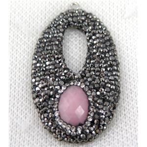 gemstone pendant paved rhinestone, approx 30-50mm [GMPDA6124]