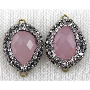 gemstone connector paved rhinestone, approx 14-20mm [GMPDA6132]