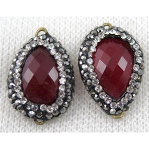 gemstone connector paved rhinestone, approx 14-20mm [GMPDA6135]