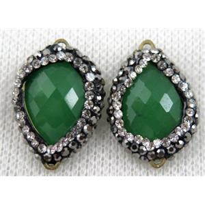 gemstone connector paved rhinestone, approx 14-20mm [GMPDA6136]