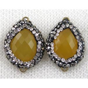 gemstone connector paved rhinestone, approx 14-20mm [GMPDA6137]