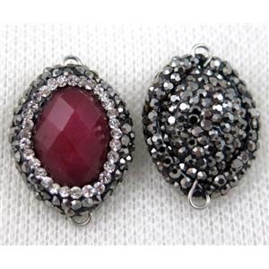 gemstone connector paved rhinestone, approx 14-20mm [GMPDA6138]