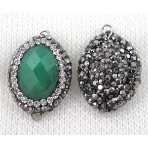 gemstone connector paved rhinestone, approx 14-20mm [GMPDA6139]