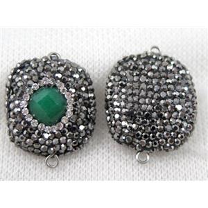 gemstone connector paved rhinestone, approx 20-25mm [GMPDA6144]