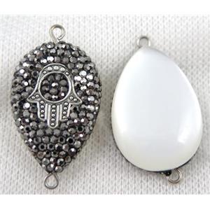 gemstone connector paved rhinestone, approx 20-33mm [GMPDA6145]