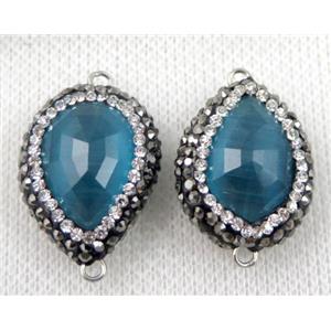 gemstone connector paved rhinestone, approx 18-25mm [GMPDA6171]