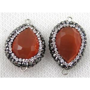 gemstone connector paved rhinestone, approx 18-25mm [GMPDA6172]