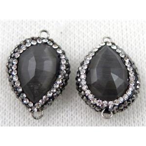 gemstone connector paved rhinestone, approx 18-25mm [GMPDA6173]