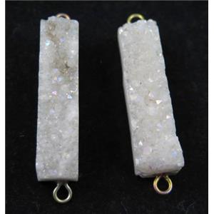 quartz druzy connector, rectangle, white AB color, approx 10-40mm [GMPDA6212]