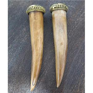 cattle bone pendant, horn, brown, approx 15-80mm [GMPDA6265]