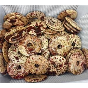 Red LeopardSkin Jasper Donut Pendant, approx 50mm dia [GMPDA6356-50MM]