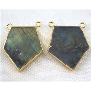 Labradorite pendant, gold plated, approx 28-33mm [GMPDA6427]