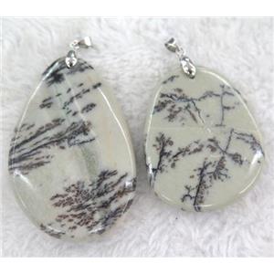 Chohua Jasper pendant, teardrop, approx 35-55mm [GMPDA6758]