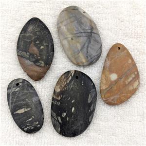 natural Picasso jasper pendant, freeform, approx 20-45mm [GMPDA6779]