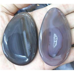 Natural Gray Agate slice pendant, freeform, approx 20-55mm [GMPDA6780]