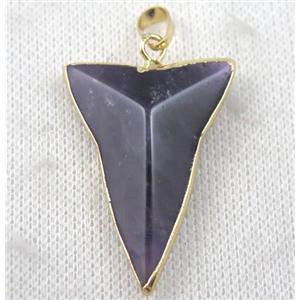 Amethyst dart pendant, gold plated, approx 28-40mm [GMPDA7043]