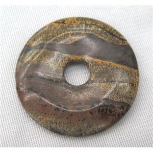bronzite donut pendant, brown, approx 45-50mm [GMPDA7111]