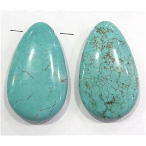 turquoise pendant, blue, teardrop, approx 30x50mm [GMPDA7131]