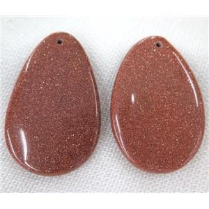 gold SandStone pendant, teardrop, approx 30-60mm [GMPDA7146]