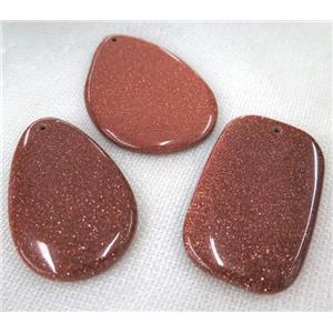 gold SandStone pendant, mix shape, approx 30-60mm [GMPDA7147]