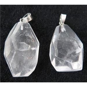 clear quartz pendant, freeform, approx 15-35mm [GMPDA7163]