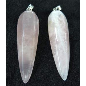 rose quartz pendulum pendant, pink, approx 15-55mm [GMPDA7164]