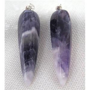 Dogtooth Amethyst pendulum pendant, purple, approx 15-55mm [GMPDA7167]