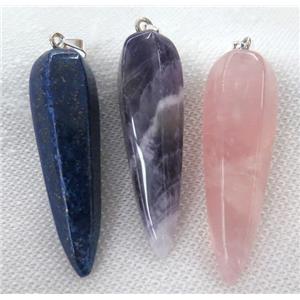 mix gemstone pendulum pendant, approx 15-55mm [GMPDA7168]