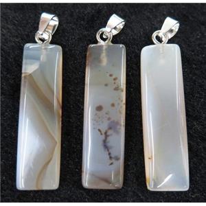 Heihua Agate pendant, rectangle, approx 12-40mm [GMPDA7170]