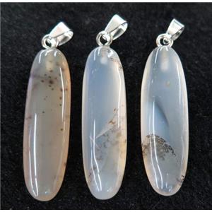 Heihua Agate oval pendant, approx 12-40mm [GMPDA7171]