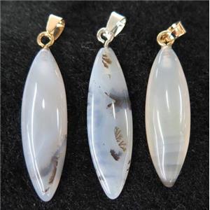 Heihua Agate Marquise pendant, horse-eye, approx 12-40mm [GMPDA7172]