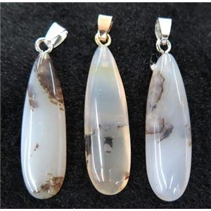 Heihua Agate teardrop pendant, approx 12-40mm [GMPDA7173]