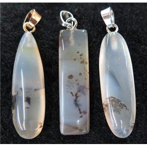 Heihua agate pendant, mix shape, approx 12-40mm [GMPDA7174]