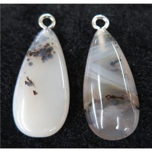 Heihua Agate teardrop pendant, approx 15-30mm [GMPDA7175]