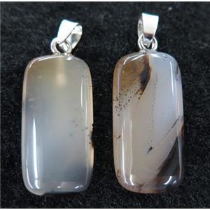 Heihua Agate rectangle pendant, approx 15-30mm [GMPDA7176]