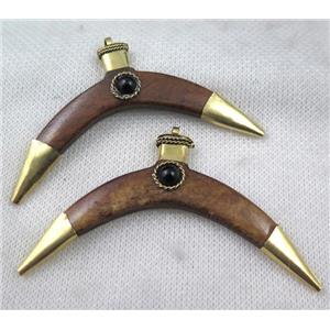 brown bone horn pendant, approx 12-75mm [GMPDA7200]