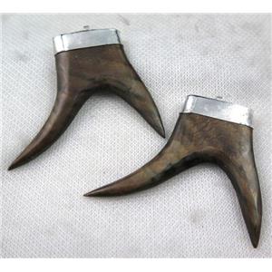 brown bone pendant, beer horn, approx 50-65mm [GMPDA7207]