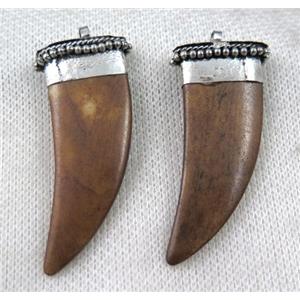 brown bone horn pendant, approx 15-45mm [GMPDA7211]