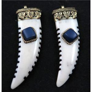 white bone horn pendant, approx 15-50mm [GMPDA7213]