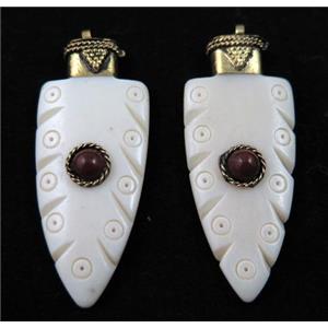 white bone arrowhead pendant, approx 20-50mm [GMPDA7217]