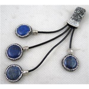 Lapis Lazuli tassel pave rhinestone, blue, approx 15-120mm [GMPDA7224]