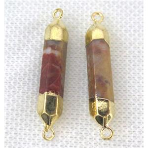 Crazy Agate bullet connector, gold plated, approx 6-30mm [GMPDA7326]