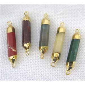 mix gemstone bullet connector, gold plated, approx 6-30mm [GMPDA7329]