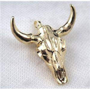 Resin BullHead Pendant, gold plated, approx 50-55mm [GMPDA7363]