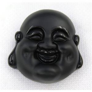 black Obsidian buddha pendant, approx 43-45mm [GMPDA7474]