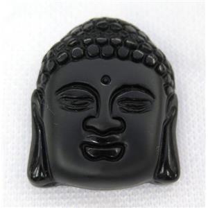 black Obsidian buddha pendant, approx 34-42mm [GMPDA7476]