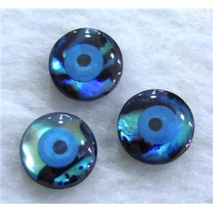 Paua Abalone shell bead without hole, eye, flat round, approx 10mm dia [GMPDA7564]