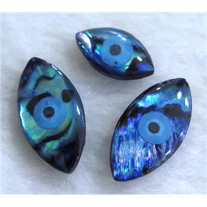 Paua Abalone shell Marquise bead without hole, horse eye, blue, approx 10x20mm [GMPDA7567-10X20MM]