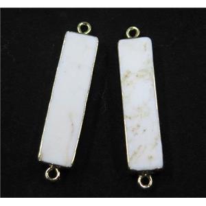 white turquoise connector, rectangle, gold plated, approx 8-40mm [GMPDA7607]