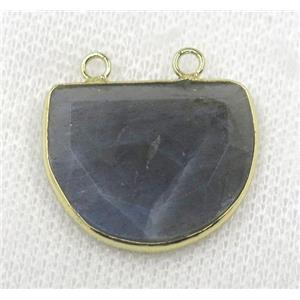 labradorite pendant, faceted, gold plated, approx 20-25mm [GMPDA7671]